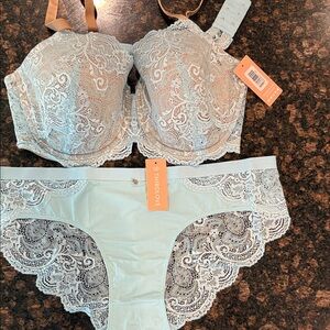 ThirdLove Lace Bra and Panty Set - Soft Blue